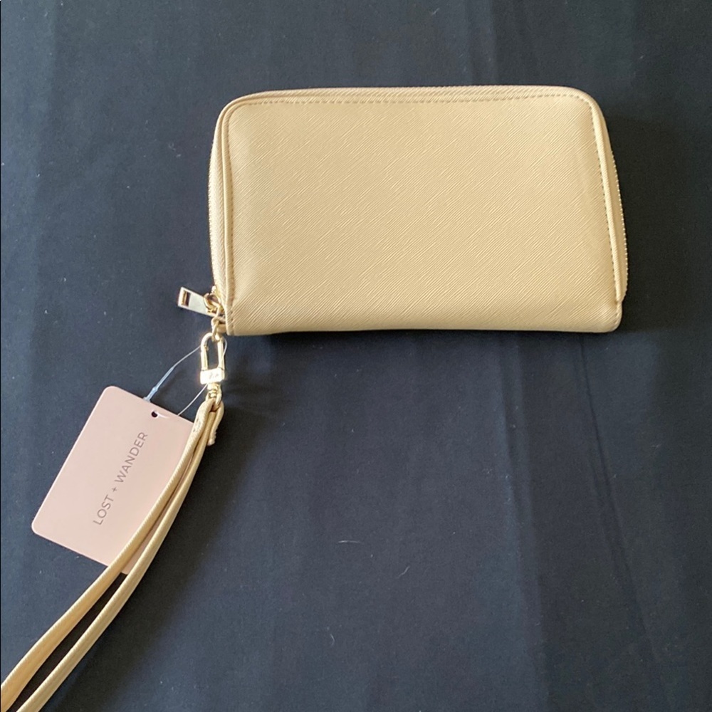 Lost + Wander Tan Wristlet Wallet